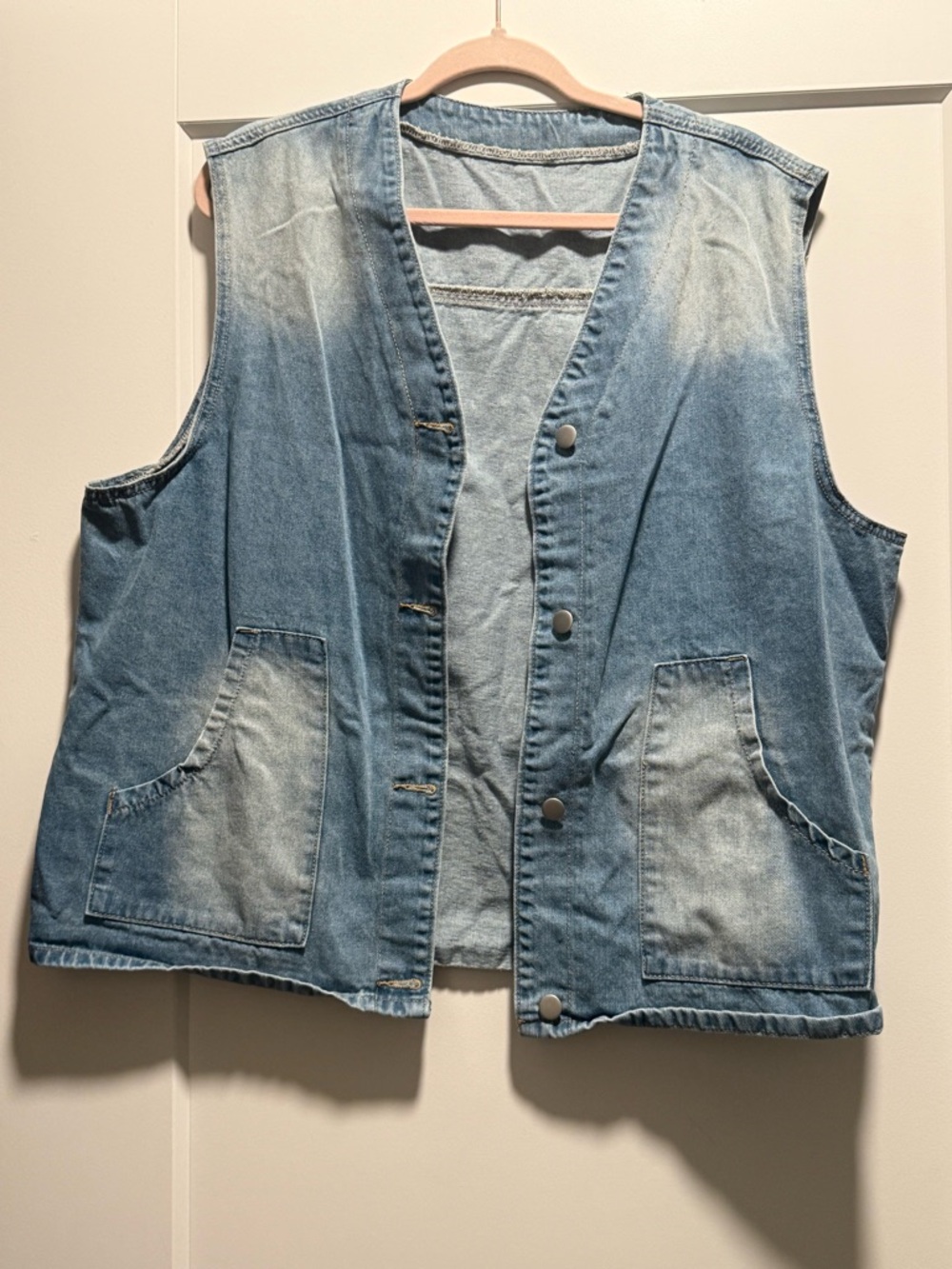 Oversized denim vest top